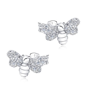 Little Bee with CZ Silver Stud Earring STS-5100